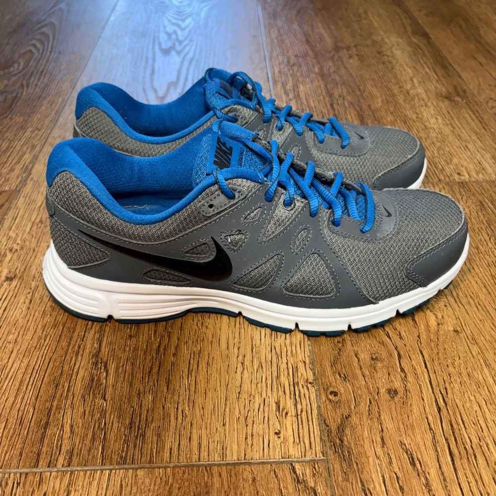 Nike Revolution 2 Running Shoes Gray Blue 554953-037 Low Top Mens sz 8 Sneakers